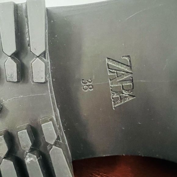 Zara Leather Lace Up Mountain Faux Fur Ankle Boots, Brown, Euro 38 (US 8), NWOT - Picture 8 of 15